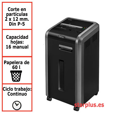 Destructora papel Fellowes 225Mi departamental uso continuo microcorte 4620101