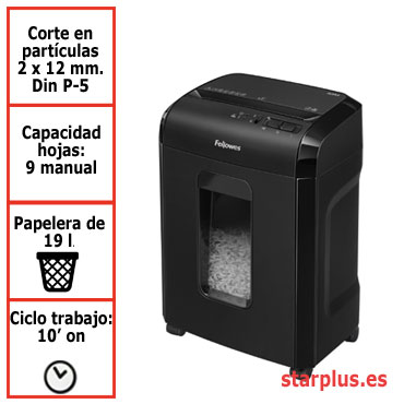 Destructora papel Fellowes 10M microcorte uso ocasional &4630601