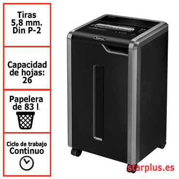 Destructora Fellowes 325i para uso departamental