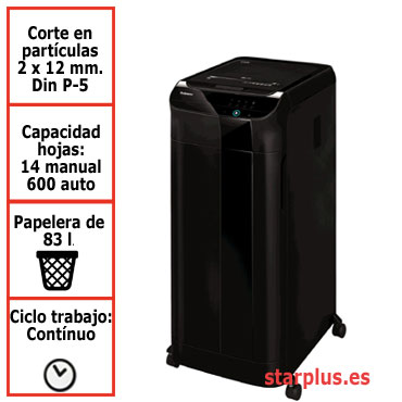 Destructora papel Fellowes Automax 600M automática microcorte 4657401