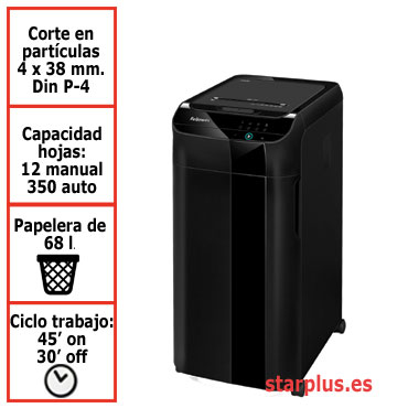 Destructora papel Fellowes Automax 350C automática 4964101