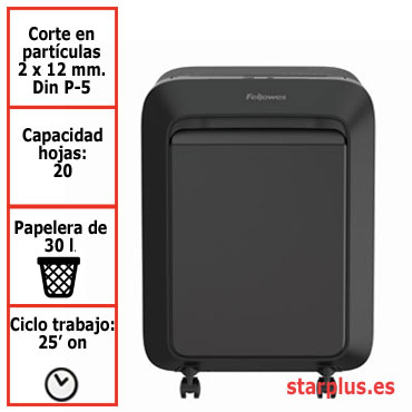 Destructora papel Fellowes LX221 negra uso moderado 5050401