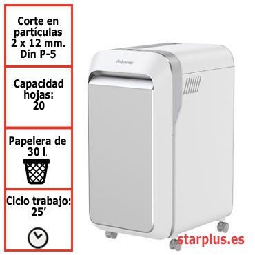 Destructora papel Fellowes LX221 blanca uso moderado 5050501