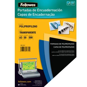 Pack de 50 portadas PP transparente A3 500 micras