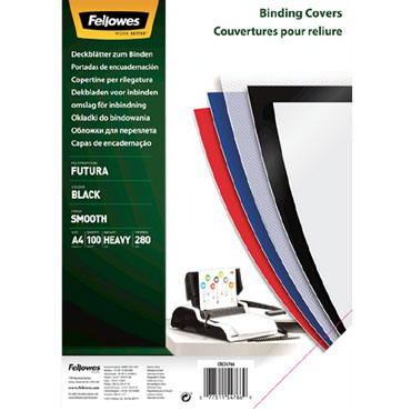 Pack de 100 portadas PP Negro A4 280 micras