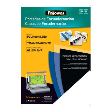 Pack de 100 portadas PP transparente A4 450 micras