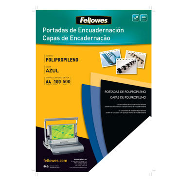 Pack de 100 portadas PP Azul A4 450 micras