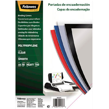 Pack de 50 portadas PP transparente 650 micras