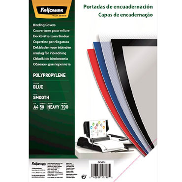 Pack de 50 portadas PP Azul A4 650 micras