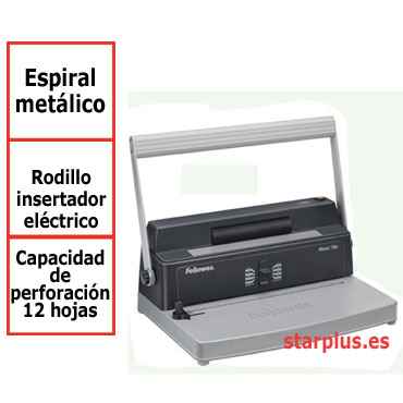 Encuadernadora Fellowes espiral metálico Metal 50R eléctrica 5600501