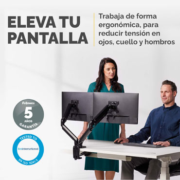 Brazo para monitor doble horizontal Platinum Series Fellowes Negro 8042501