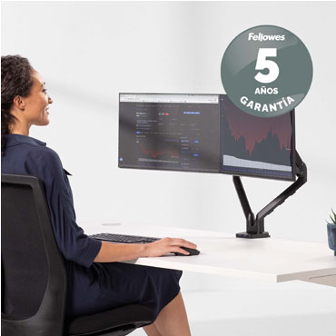 Brazo para monitor doble horizontal Platinum Series Fellowes Negro 8042501