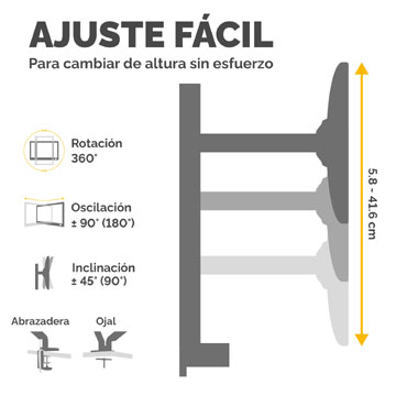 Brazo para monitor doble Reflex Series Fellowes Negro 8502601