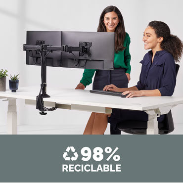 Brazo para monitor doble Reflex Series Fellowes Negro 8502601