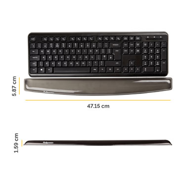 Reposamuñecas para Teclado Fellowes Crystals Gel Negro 9112201