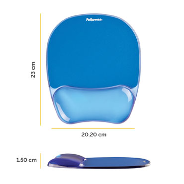 Alfombrilla para Ratón con Reposamuñecas Gel Crystal Fellowes Azul 9114120