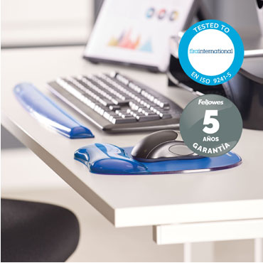 Alfombrilla para Ratón con Reposamuñecas Gel Crystal Fellowes Azul 9114120