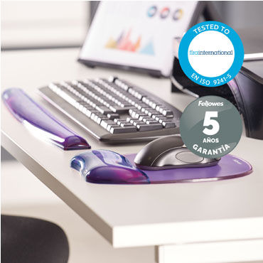 Reposamuñecas para Teclado Fellowes Crystals Gel Violeta 9143703