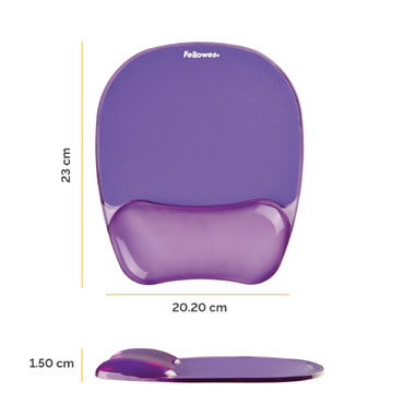 Alfombrilla para Ratón con Reposamuñecas Gel Crystal Fellowes Violeta 9144104