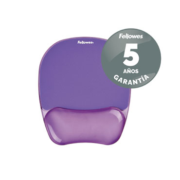 Alfombrilla para Ratón con Reposamuñecas Gel Crystal Fellowes Violeta 9144104