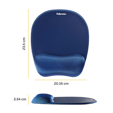 Alfombrilla para Ratón con Reposamuñecas Memory Foam Fellowes Azul &9172801