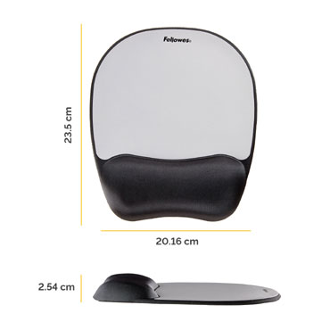 Alfombrilla para Ratón con Reposamuñecas Memory Foam Fellowes Negro/Plata &9175801
