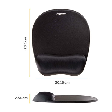 Alfombrilla con reposamuñecas Memory foam Negro &9176501