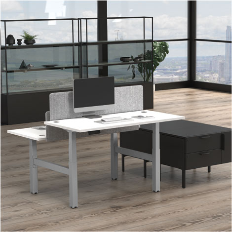 Estructura metálica para mesa doble regulable en altura Cambio