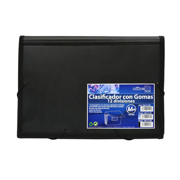 DESCATALOGADO. Clasificador con goma Din A-4 negro Office Box 41169 DESCATALOGADO. Clasificador con goma Din A-4 negro Office Box 41169