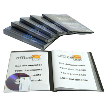 Carpeta 40 fundas PP negra Office Box 14467