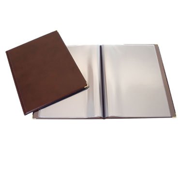 Portamenú 2 fundas cuero viejo cantoneras Grafoplás 06114840