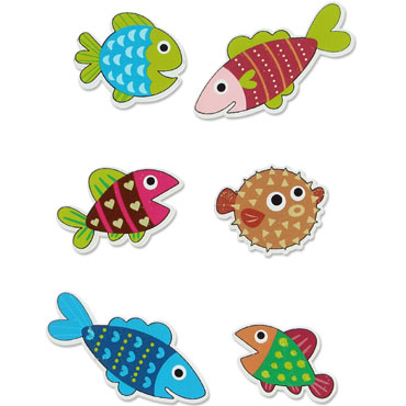 Figuras de madera adhesivas Peces Grafoplás 68047001