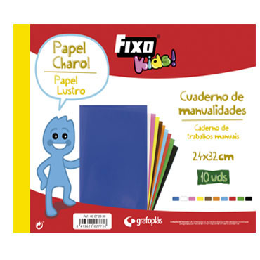 Bloc 10 papel charol 24x32 cm. colores Fixo Kids 00072699