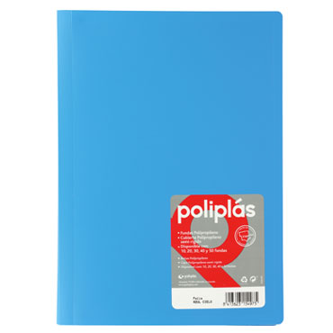 Carpeta 30 fundas Poliplás Folio azul cielo Grafoplás 01470033 Carpeta 30 fundas Poliplás Folio azul cielo Grafoplás 01470033