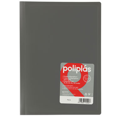 Carpeta 30 fundas Poliplás Folio gris Grafoplás 01470071 Carpeta 30 fundas Poliplás Folio gris Grafoplás 01470071