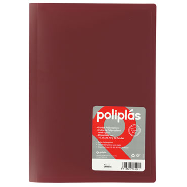 Carpeta 40 fundas Poliplás Folio granate Grafoplás 01440050 Carpeta 40 fundas Poliplás Folio granate Grafoplás 01440050