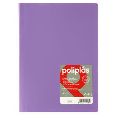 Carpeta 50 fundas Poliplás Folio lavanda Grafoplás 01460069 Carpeta 50 fundas Poliplás Folio lavanda Grafoplás 01460069