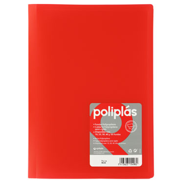 Carpeta 20 fundas Poliplás Folio roja Grafoplás 01450051 Carpeta 20 fundas Poliplás Folio roja Grafoplás 01450051
