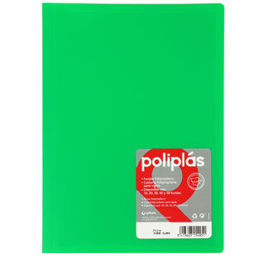 Carpeta 40 fundas Poliplás Folio verde Grafoplás 01440020 Carpeta 40 fundas Poliplás Folio verde Grafoplás 01440020