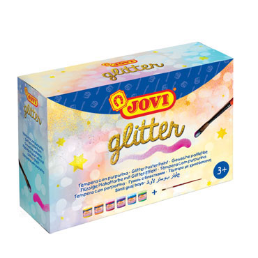 4 botes de 35 ml. de tempera glitter Jovi 518