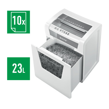 Destructora Leitz IQ Office P5 blanco/plata 80020000