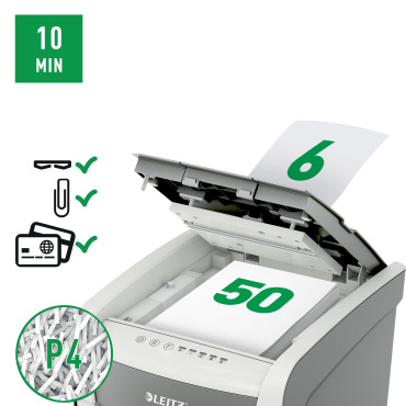 Destructora automática Leitz IQ 50 P4 blanca 80135000