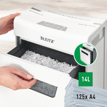 Destructora Leitz IQ Protect 8 P4 blanco/plata 80910000