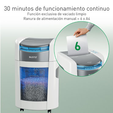 Destructora Leitz IQ Optimax AutoFeed Home Office 200 P4 blanco 880400000