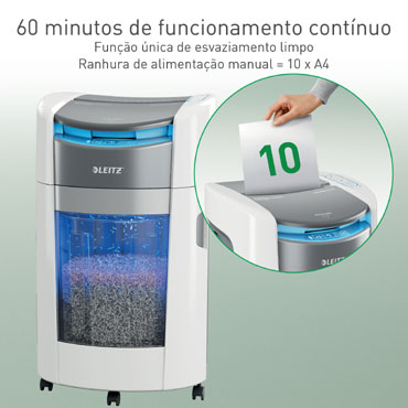 Destructora Leitz IQ Optimax AutoFeed Small Office 300 P4 blanco 80420000