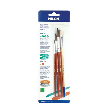 Set pinceles 101 nº 4,10,16 Milan BWM10462