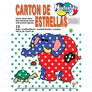 12 cartulinas estrellas 24x32 cm. Niefenver 0700127