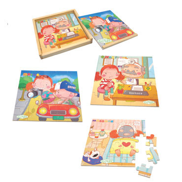 3 puzzles de madera 