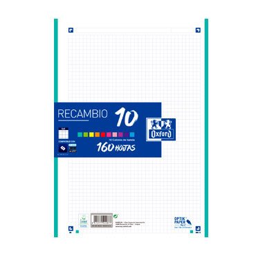 Recambio 160hj A4  c/5 mm. 10 bandas 90 g. Oxford 400106627