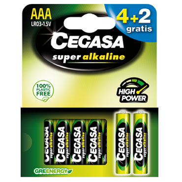 4+2 pilas alcalinas LR03/AAA Cegasa